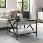 vidaXL Table basse avec LED Infinity sonoma gris 50x50x38 cm