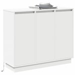 vidaXL Buffet LED avec étagère Blanc 90 x 32 x 75 cm Bois d'ingénierie