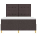 vidaXL Lit à ressorts avec matelas Marron foncé 140 x 190 cm tissu