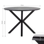 Table ronde Ø110 noir gris style industriel