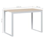 vidaXL Bureau d'ordinateur Blanc et chêne 110x60x73 cm Aggloméré