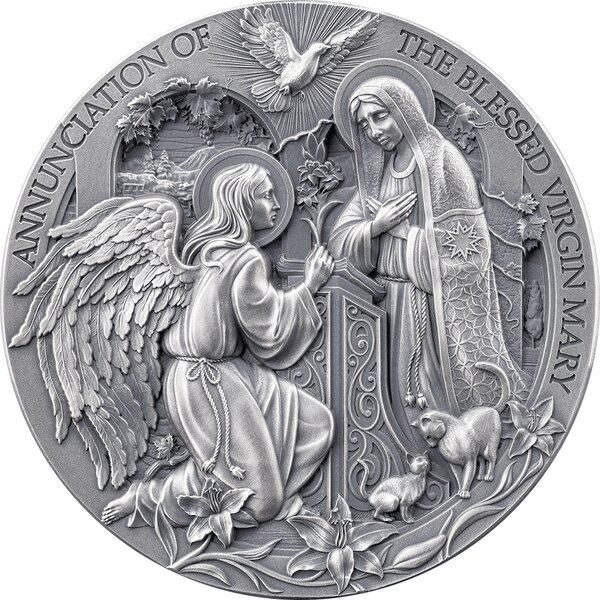 L'ANNONCIATION Histoires de la Bible Pièce de monnaie en argent de 2 Once 2000 Francs Cameroun 2025