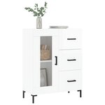 vidaXL Buffet Blanc brillant 69 5x34x90 cm Bois d'ingénierie