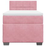 vidaXL Sommier à lattes de lit avec matelas Rose 90x200 cm Velours