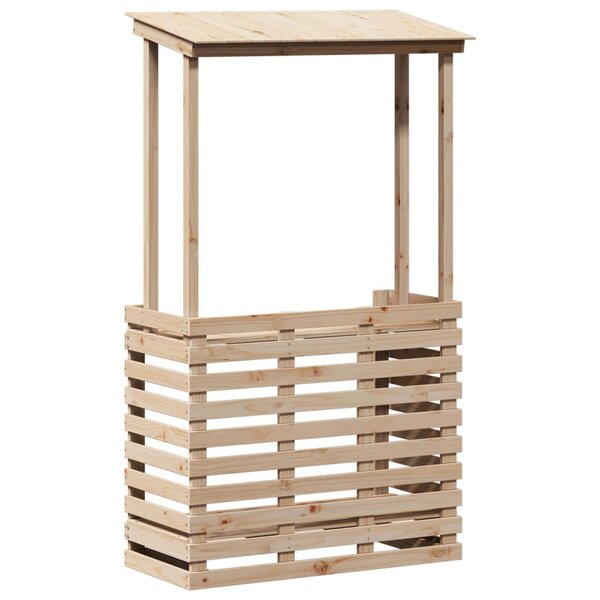 vidaXL Table de bar d'extérieur et toit 112 5x57x195 5 cm bois massif