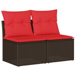vidaXL Salon de jardin avec coussins 2Pièces marron résine tressée acacia