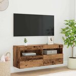 vidaXL Meuble TV mural Bois Ancien 100 x 30 x 40 cm Bois d'ingénierie
