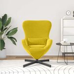 vidaXL Fauteuil œuf Jaune 63 x 73 x 90 cm Velours