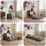 vidaXL Canapé-lit pliable 75 x 67 x 45 cm Gris clair