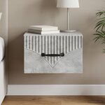vidaXL Cabinet de chevet mural Gris béton 34 5 x 33 x 20 cm