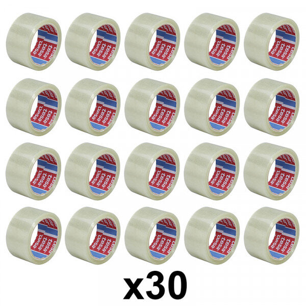 Lot de 30 rubans emballage adhésif transparent tesa 66m x 50mm