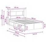 vidaXL Cadre de lit avec rangement Chêne artisanal 120 x 190 cm