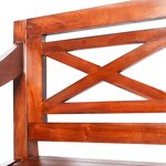 vidaXL Banc Batavia 123 cm Bois d'acajou massif Marron foncé