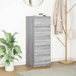 vidaXL Buffet avec tiroirs sonoma gris 37 5x35x99 cm bois d'ingénierie