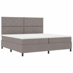 vidaXL Lit à ressorts avec matelas Taupe 200 x 200 cm tissu