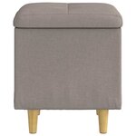 vidaXL Pouf de rangement avec coussin Taupe 40 x 40 x 45 cm tissu