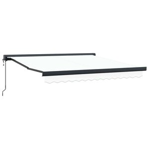 vidaXL Auvent Rétractable Blanc 300 x 250 cm Tissu et Métal