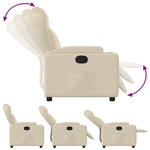 vidaXL Fauteuil inclinable en tissu crème