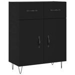 vidaXL Buffet noir 69 5x34x90 cm bois d'ingénierie