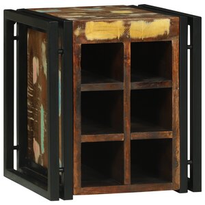 vidaXL Râtelier à vin 34 5x35x39 cm en bois massif de récup