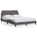 vidaXL Cadre de lit avec LED sans matelas gris 120x200 cm