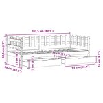 vidaXL Lit de jour avec tiroirs sans matelas 90x200 cm bois massif