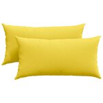 vidaXL Coussins de canapé 2 Pièces Jaune clair 80 x 40 cm tissu