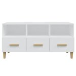 vidaXL Meuble TV Blanc 102x36x50 cm Bois d'ingénierie