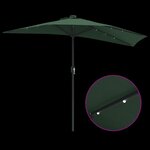 vidaXL Parasol de jardin demi Vert 294 x 150 x 224 cm tissu