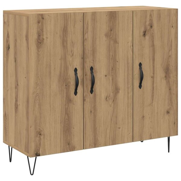 vidaXL Buffet Chêne artisanal 90 x 32 5 x 80 cm Bois d'ingénierie