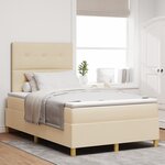 vidaXL Lit à ressort avec matelas et LED Crème 120x200 cm Tissu