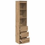 vidaXL Buffet haut chêne artisanal 37 5x35x180 cm bois d'ingénierie