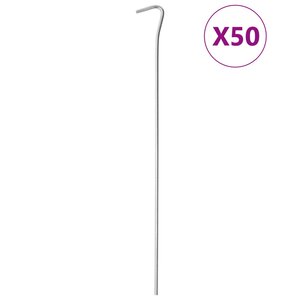 vidaXL Piquets de tente 50 Pièces 30 cm Ø4 mm acier galvanisé