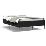 vidaXL Cadre de lit sans matelas noir 135x190 cm