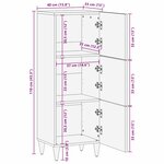 vidaXL Haut Armoire Noir 40 x 33 x 110 cm Bois de mangue massif