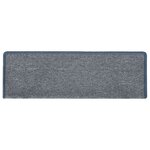 vidaXL Tapis d'escalier 30 pièces 65 x 21 x 4 cm Gris clair et bleu Bord rectangulaire