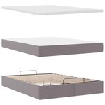 VidaXL Cadre de lit ottoman avec matelas gris 140x200 cm similicuir