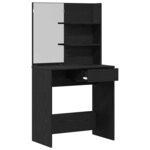 vidaXL Table de Toilette avec tiroir Chêne noir 74 5 x 40 x 141 cm