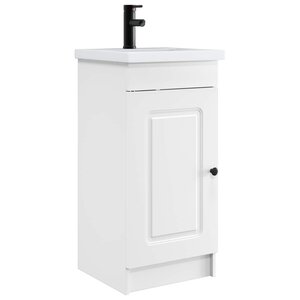 vidaXL Meuble de salle de bain avec évier Blanc 42 x 40 x 84 5 cm