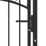 vidaXL Portail de clôture avec dessus arqué Acier 100x200 cm Noir
