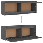 vidaXL Armoire murale Gris 100x30x35 cm Bois de pin massif