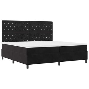 vidaXL Lit à ressorts avec matelas Noir 200 x 200 cm Velours