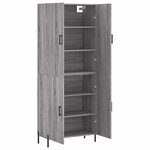 vidaXL Buffet haut Sonoma gris 69 5x34x180 cm Bois d'ingénierie