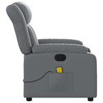 vidaXL Fauteuil de massage inclinable Gris Similicuir