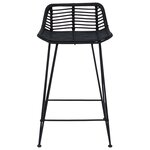 vidaXL Tabouret de bar 2 Pièces Noir 44 x 45 x 76 cm Rattan et Acier