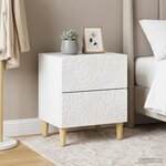 vidaXL Table de chevet 2 Pièces Blanc brillant 43 x 34 5 x 48 cm