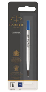 PARKER recharge Stylo Roller pointe moyenne bleue blister X 1