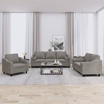 vidaXL Ensemble de canapés 3 Pièces avec coussins taupe tissu