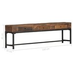vidaXL Meuble TV 150 x 30 x 46 cm Bois de récupération massif