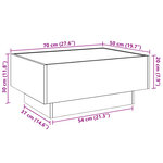 vidaXL Table basse avec LED noir 70x50x30 cm bois d'ingénierie